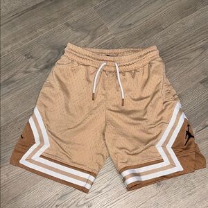 Jordan Tan Athletic Shorts with White Accents